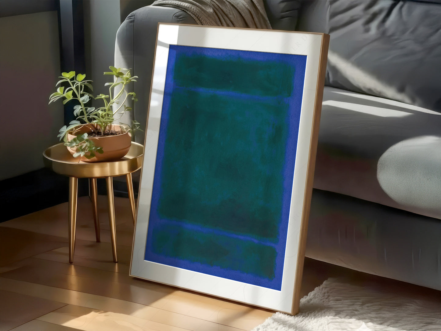 Gallery wall featuring Mark Rothko Blue Green Untitled fine art print
