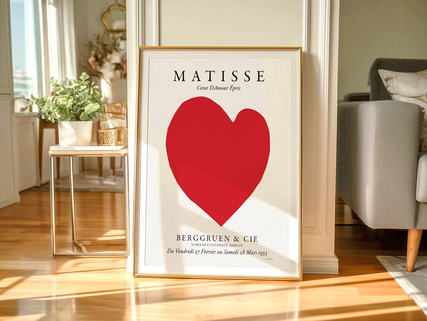 Henri Matisse, Red Heart Print, Love Print