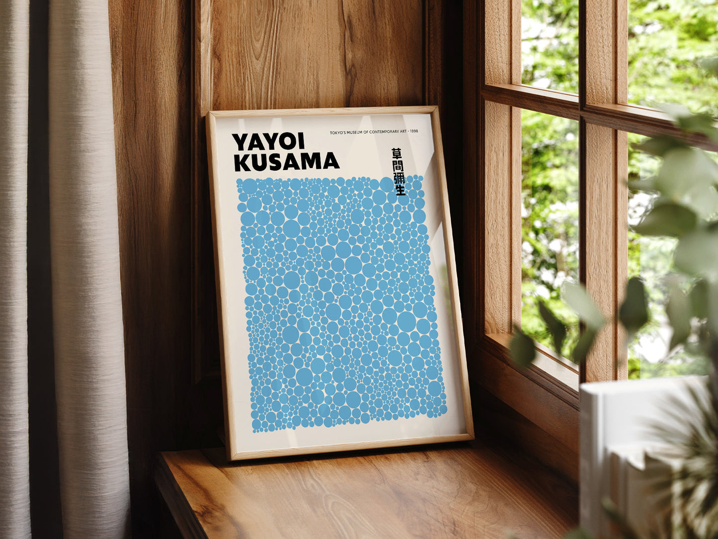 Yayoi Kusama Print, Contemporary Wall Decor, Blue Dots