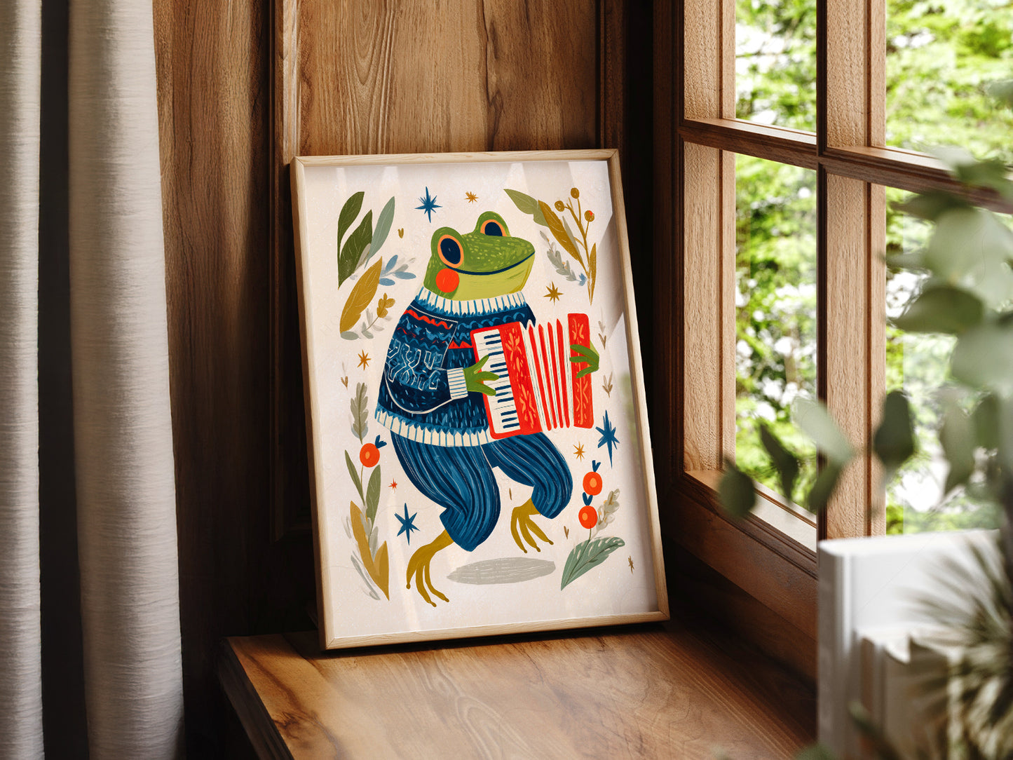 Accordion Frog Nursery Art