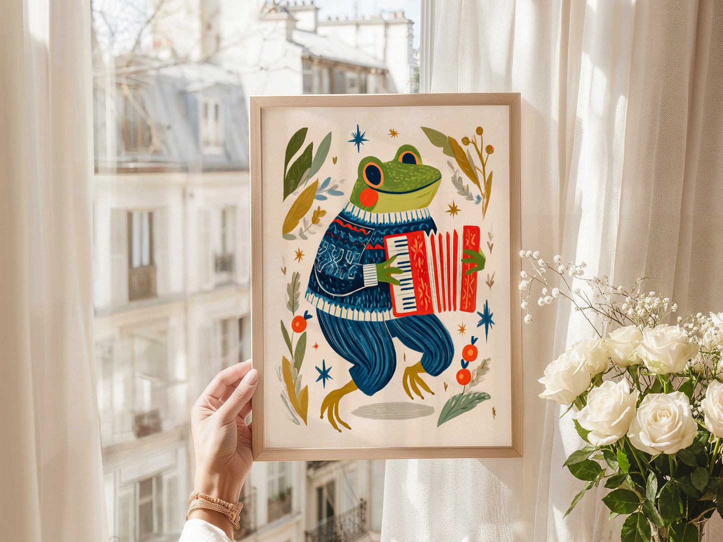 Accordion Frog Nursery Art