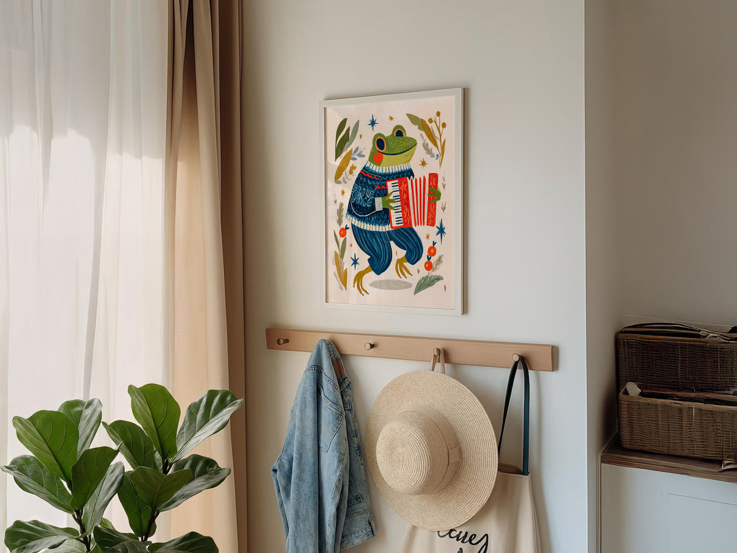 Accordion Frog Nursery Art