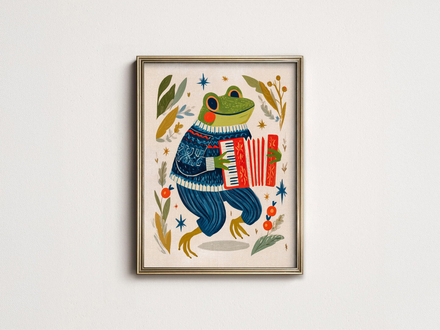 Accordion Frog Nursery Art