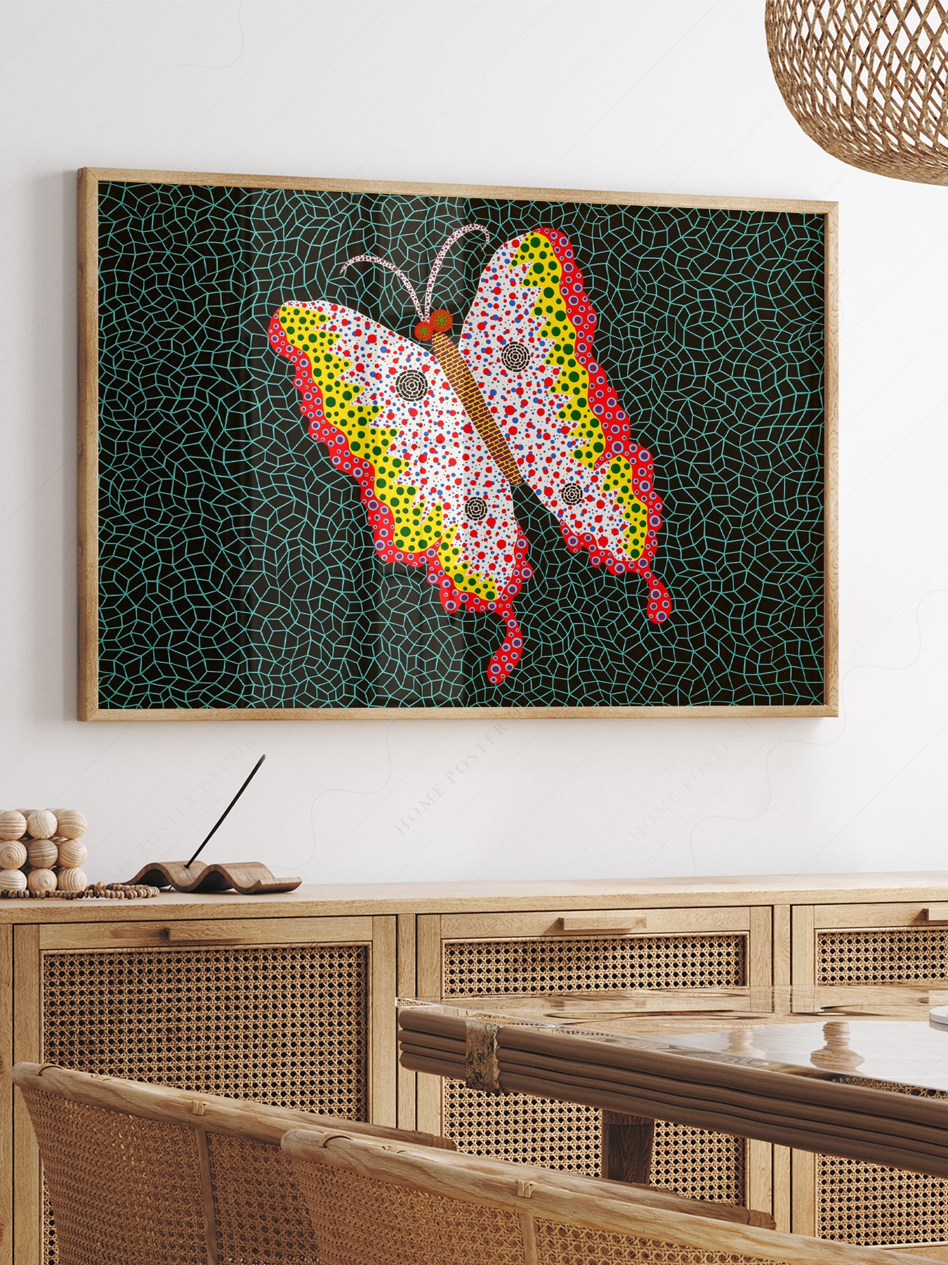 Close-up of Yayoi Kusama Butterfly archival print on Premium Matte Paper