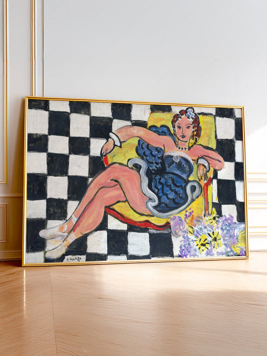 Henri Matisse Print, Dancer in the Armchair, Checkered Floor, 1942