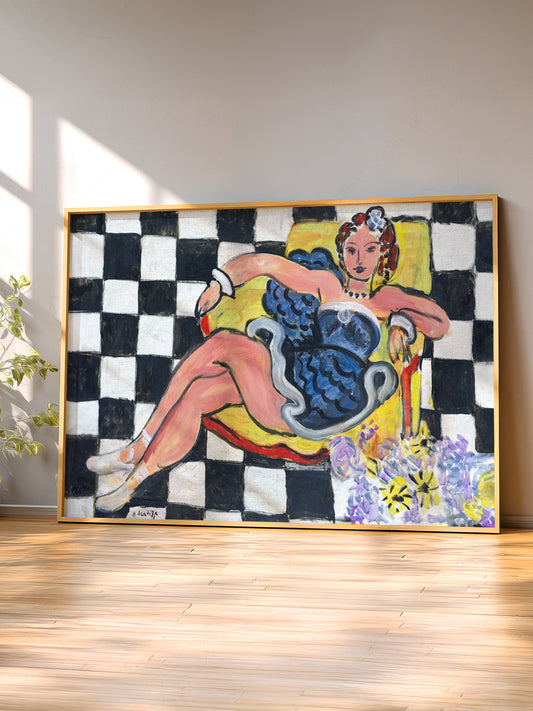 Henri Matisse Print, Dancer in the Armchair, Checkered Floor, 1942
