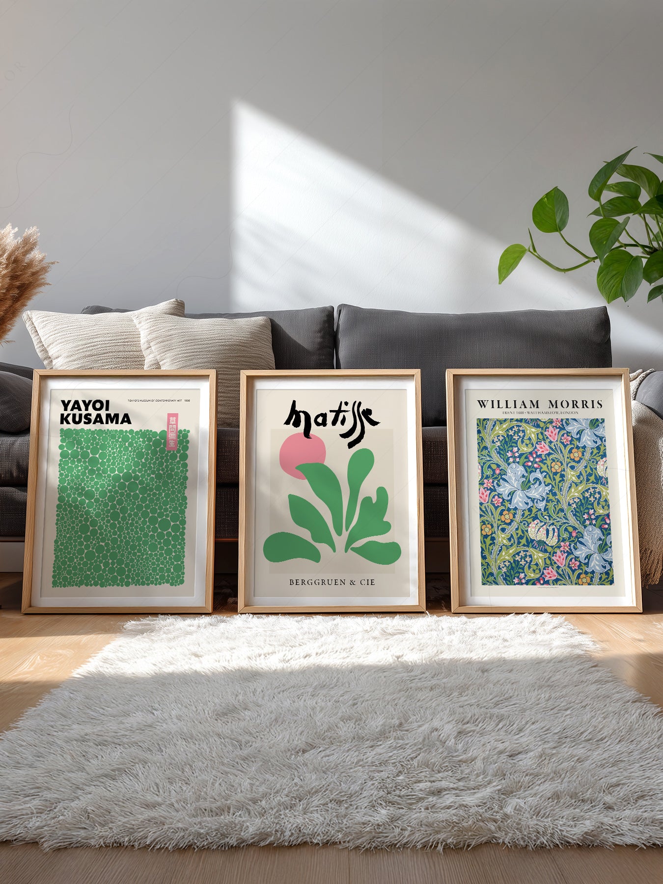 Matisse Kusama William Morris Set of 3 Prints – Modern – gallery wall art poster