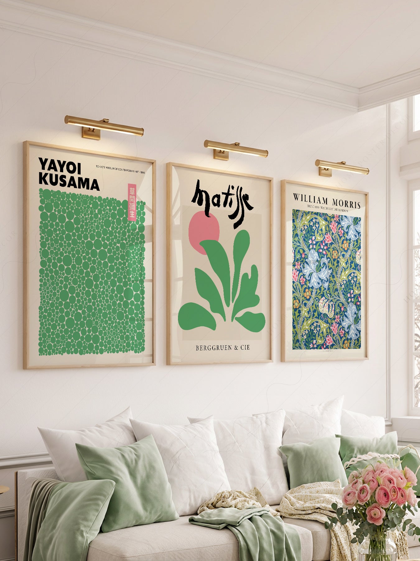 Matisse Kusama William Morris Set of 3 Prints – Modern – archival paper art print