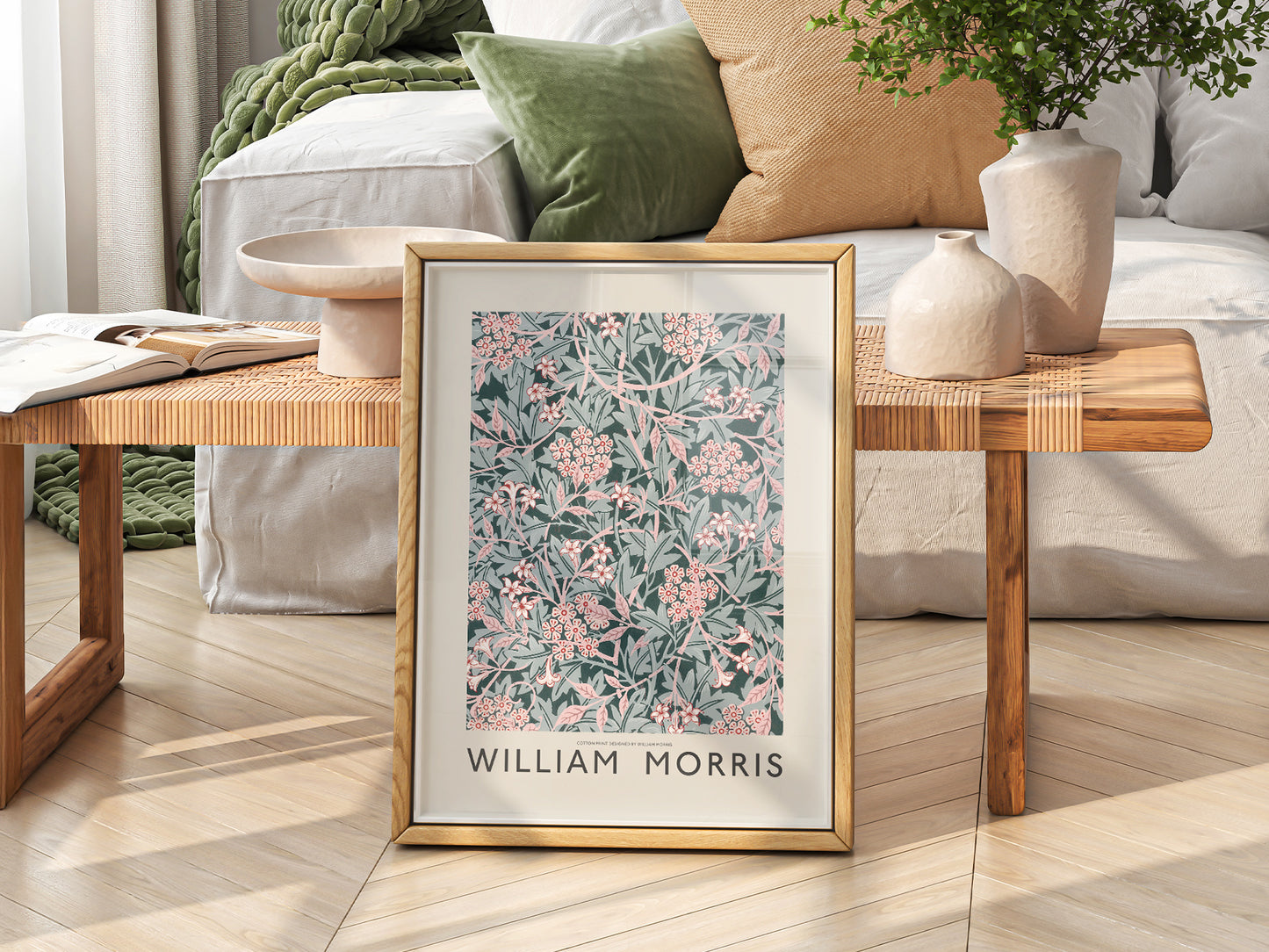 Thoughtful baby shower gift – William Morris Jasmine Flower nursery art print
