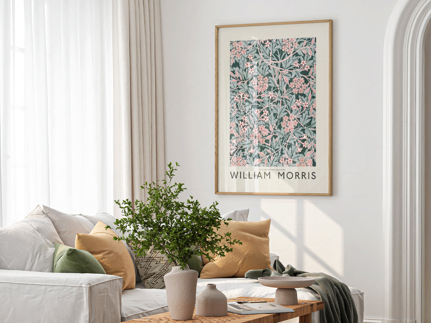 William Morris Jasmine Flower on 100% Cotton Matte Paper – texture detail