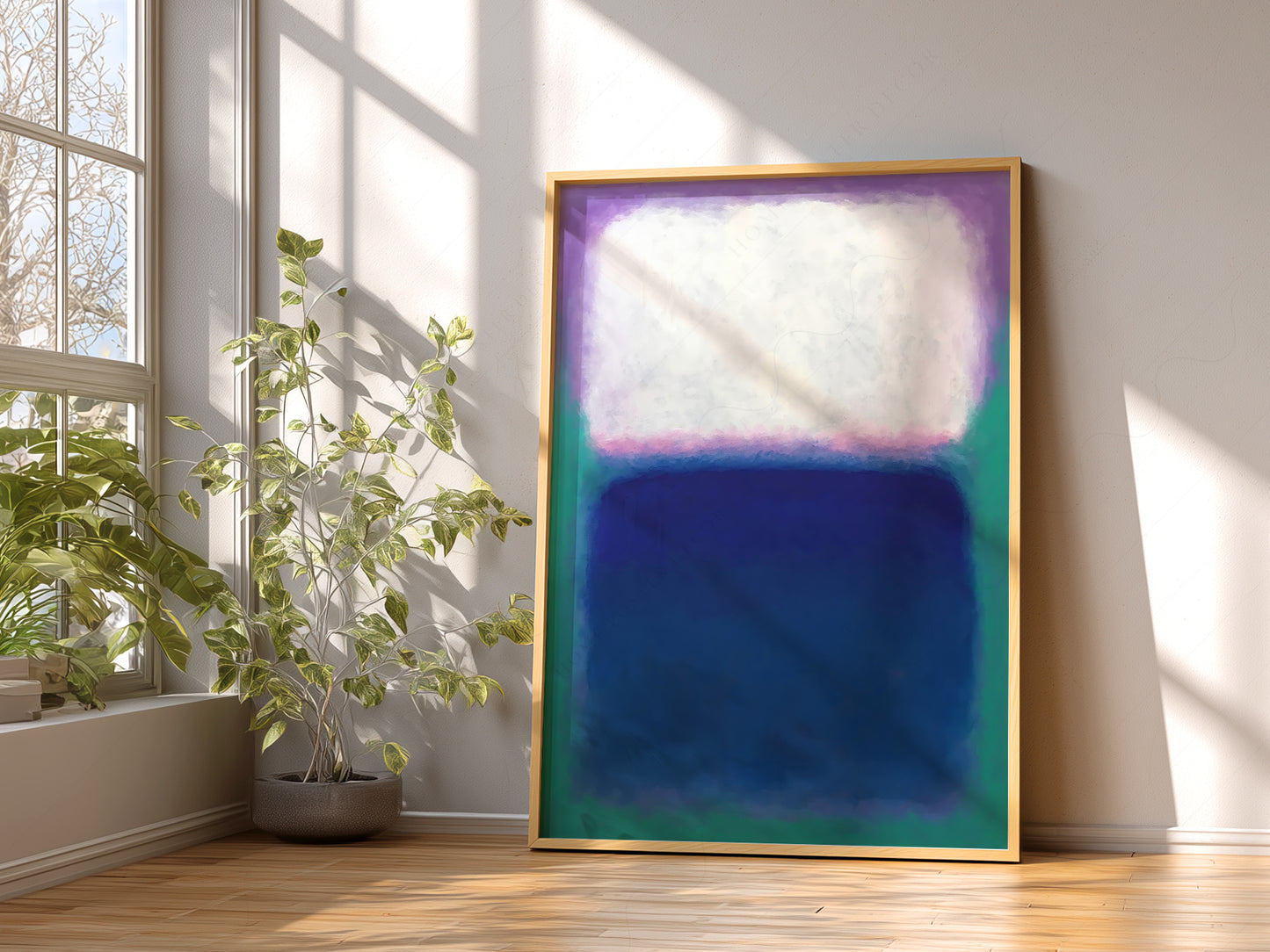 Mark Rothko wall art in a cozy home study or reading room