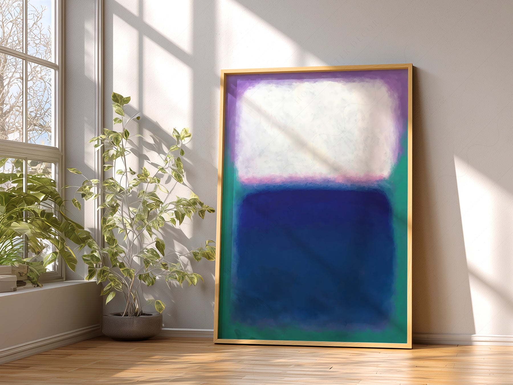 Mark Rothko wall art in a cozy home study or reading room