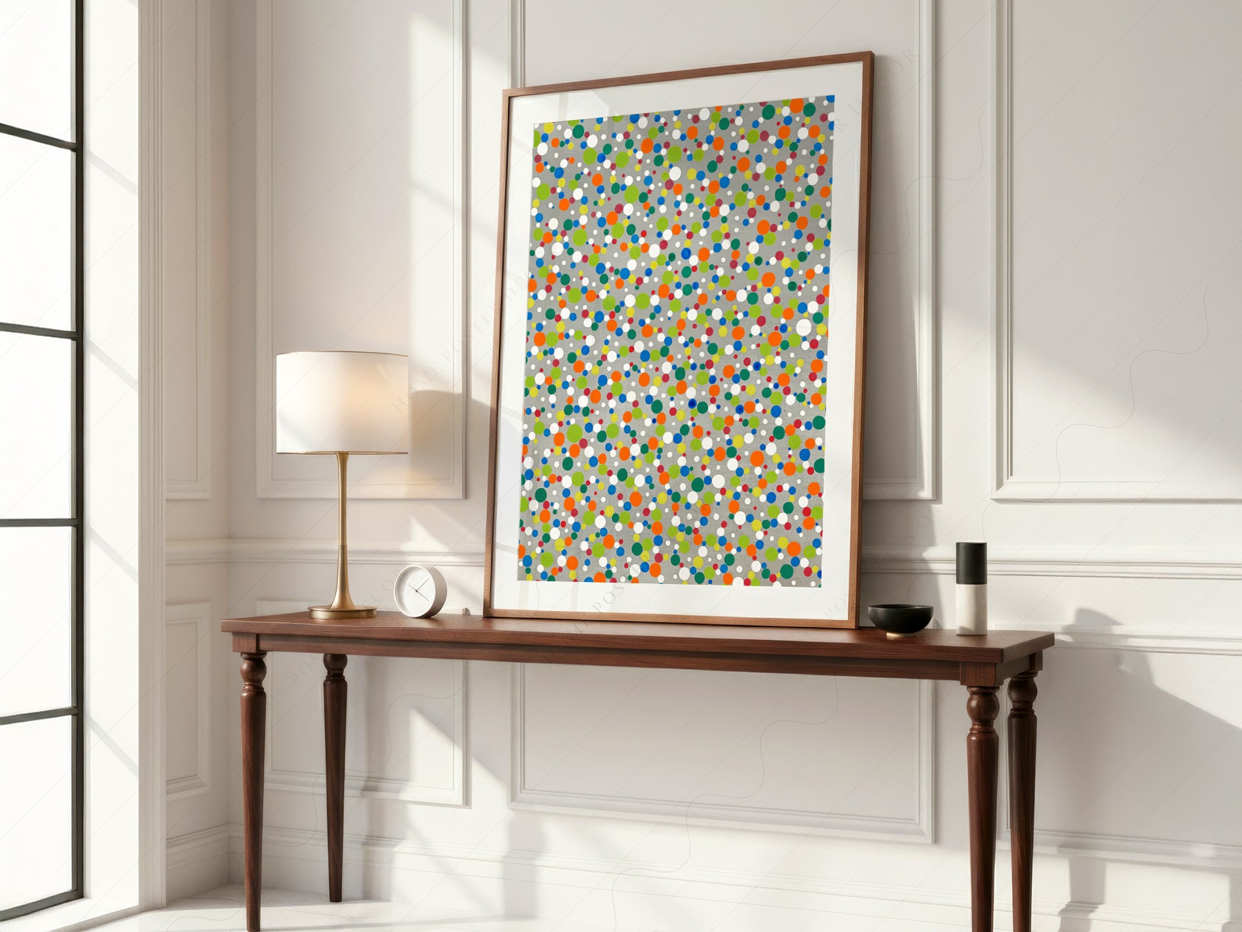 Children's wall art – Yayoi Kusama Dots in a Scandi-style nursery
