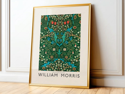 William Morris, Tulips Poster, Blackthorn, Fine Art Print