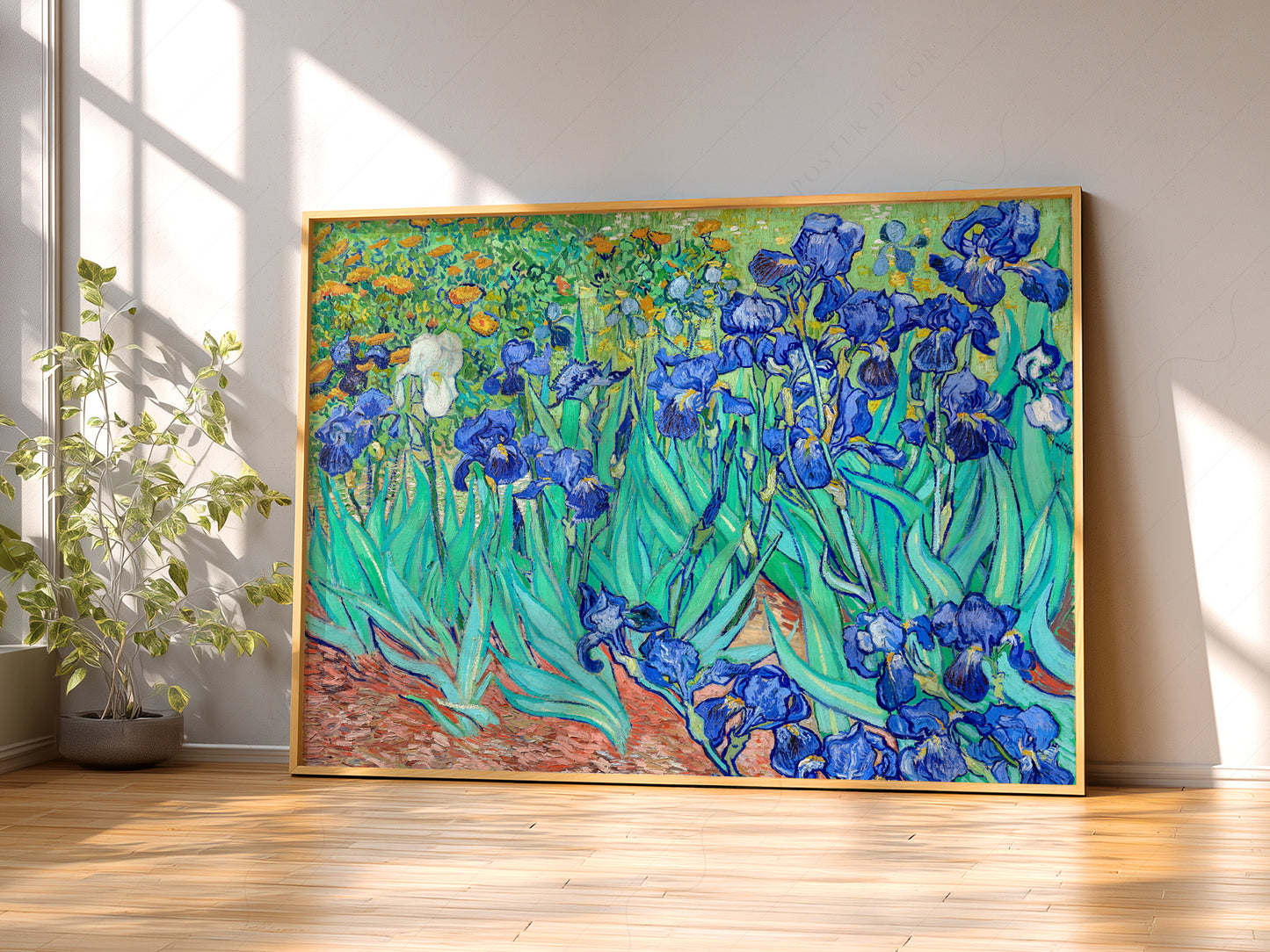Gallery wall featuring Vincent van Gogh Irises fine art print