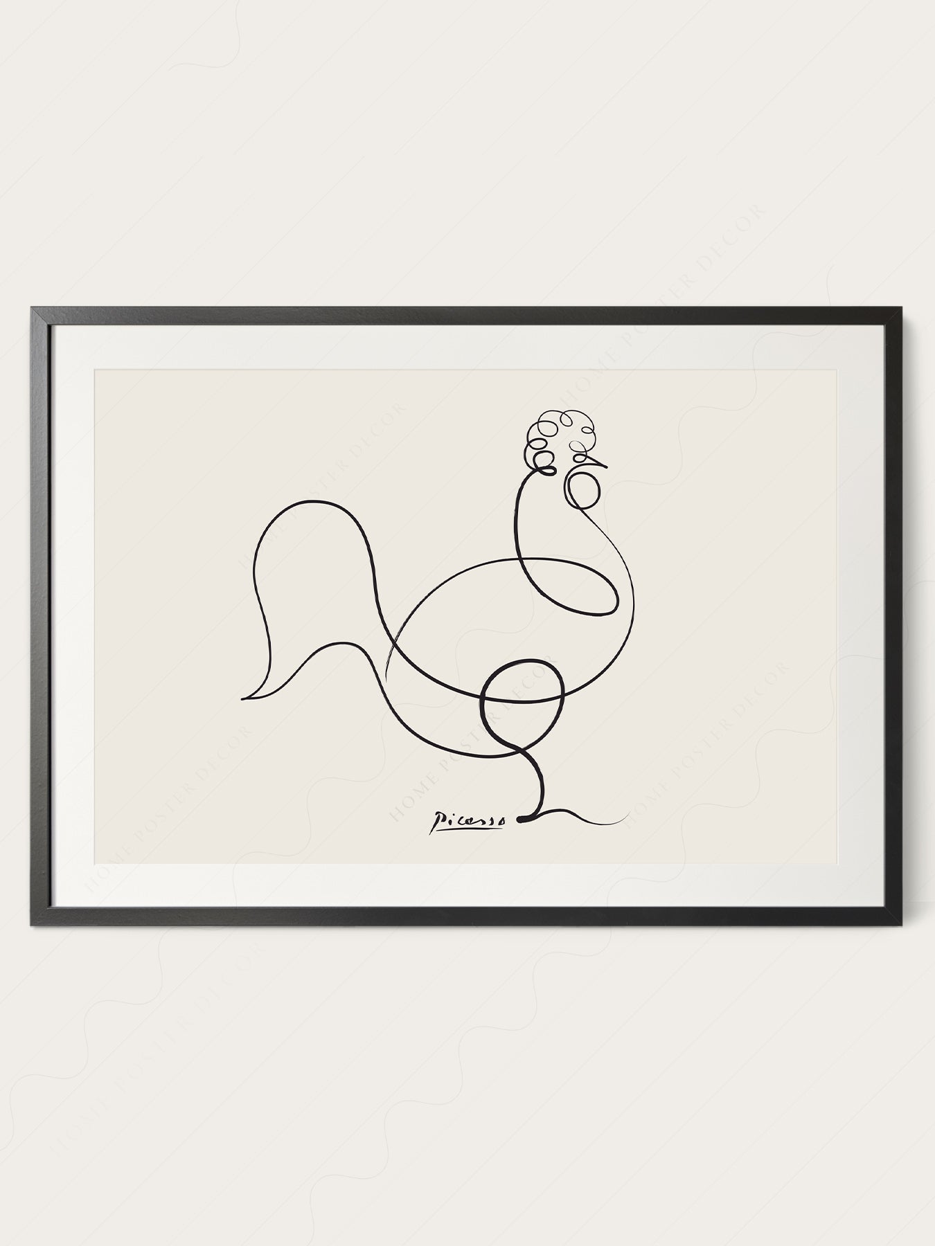 Gallery wall featuring Pablo Picasso Le Coq The Rooster Line fine art print