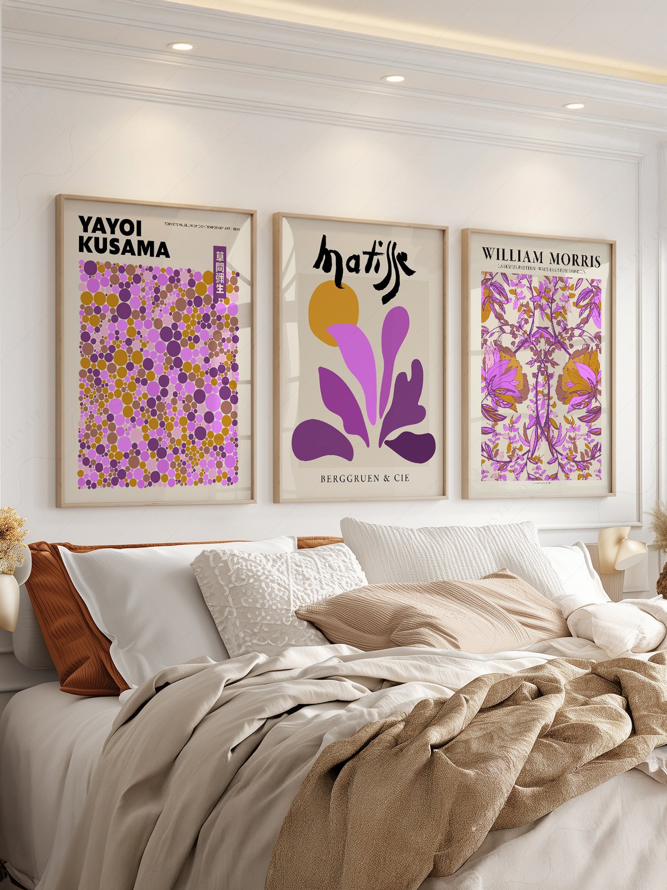Matisse Morris Kusama Set of 3 Prints – Purple Gallery – museum quality art print
