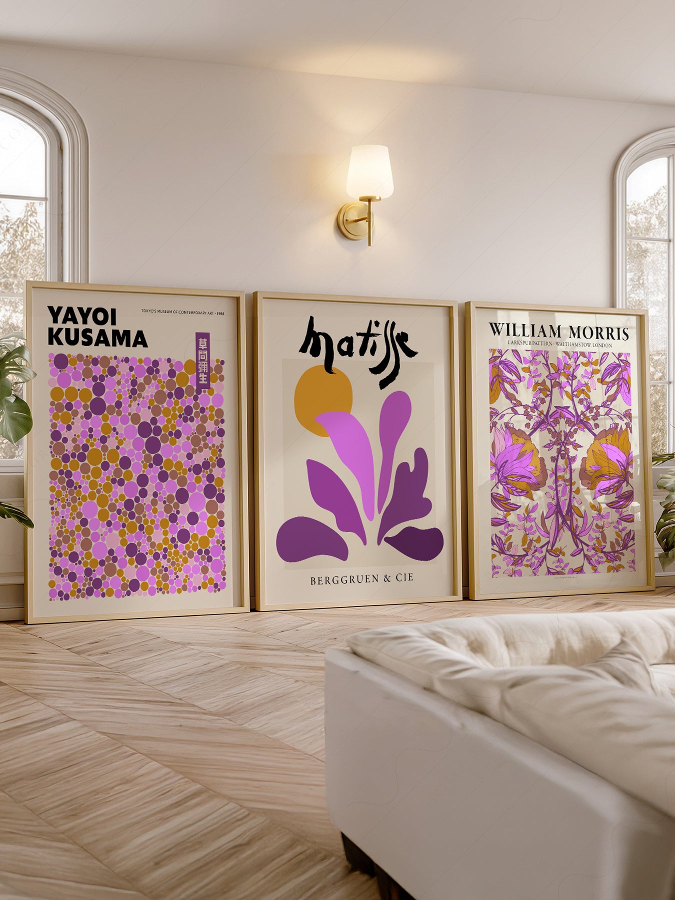 Matisse Morris Kusama Set of 3 Prints – Purple Gallery – classic art print reproduction