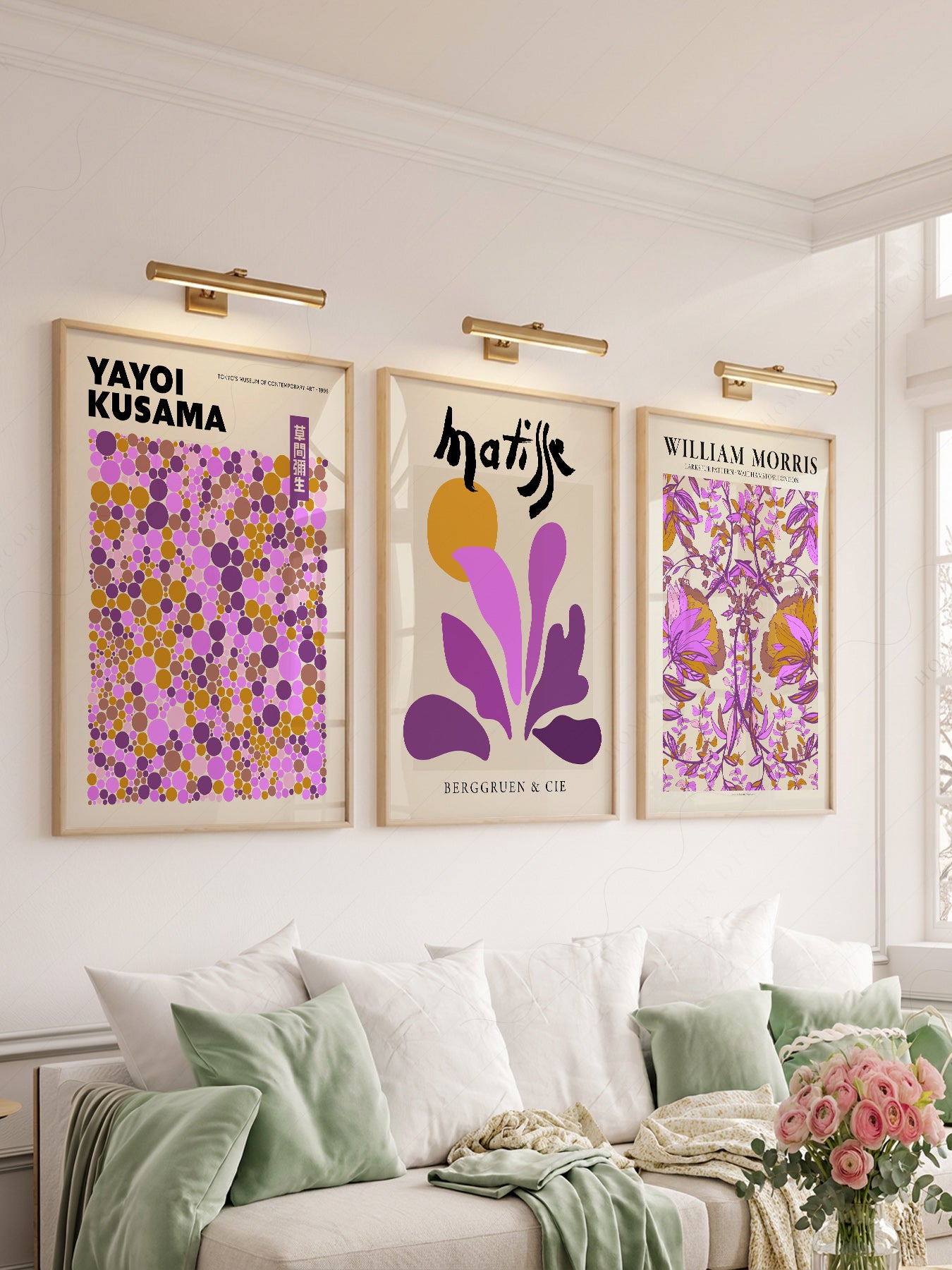 Matisse Morris Kusama Set of 3 Prints – Purple Gallery – archival paper art print