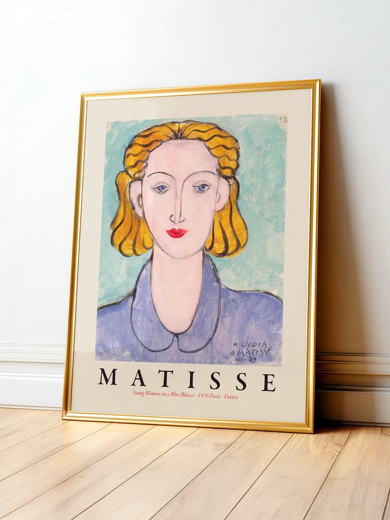 Henri Matisse Young Woman in a Blue Blouse Art Print – Modern Portrait Poster