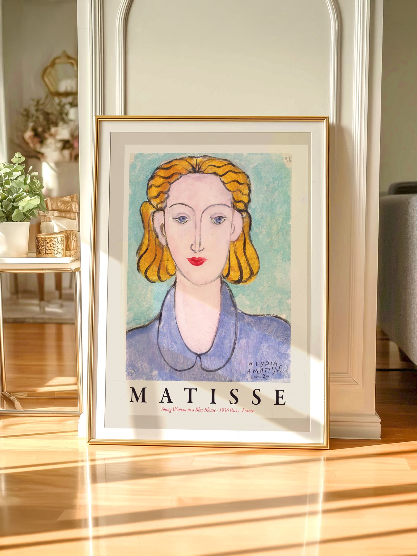 Henri Matisse Young Woman in a Blue Blouse Art Print – Modern Portrait Poster