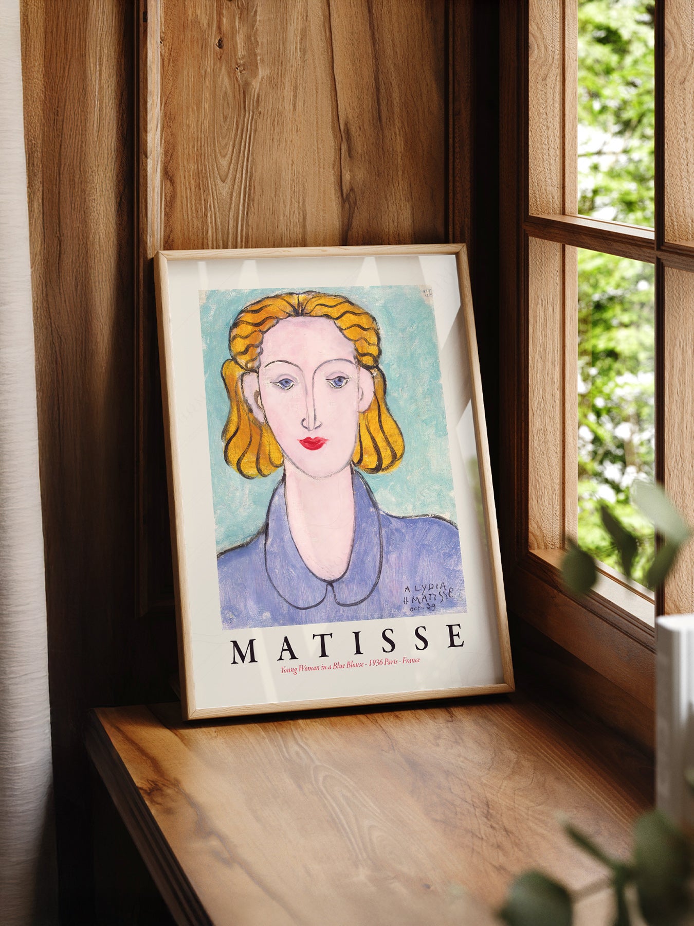 Henri Matisse Young Woman in a Blue Blouse Art Print – Modern Portrait Poster