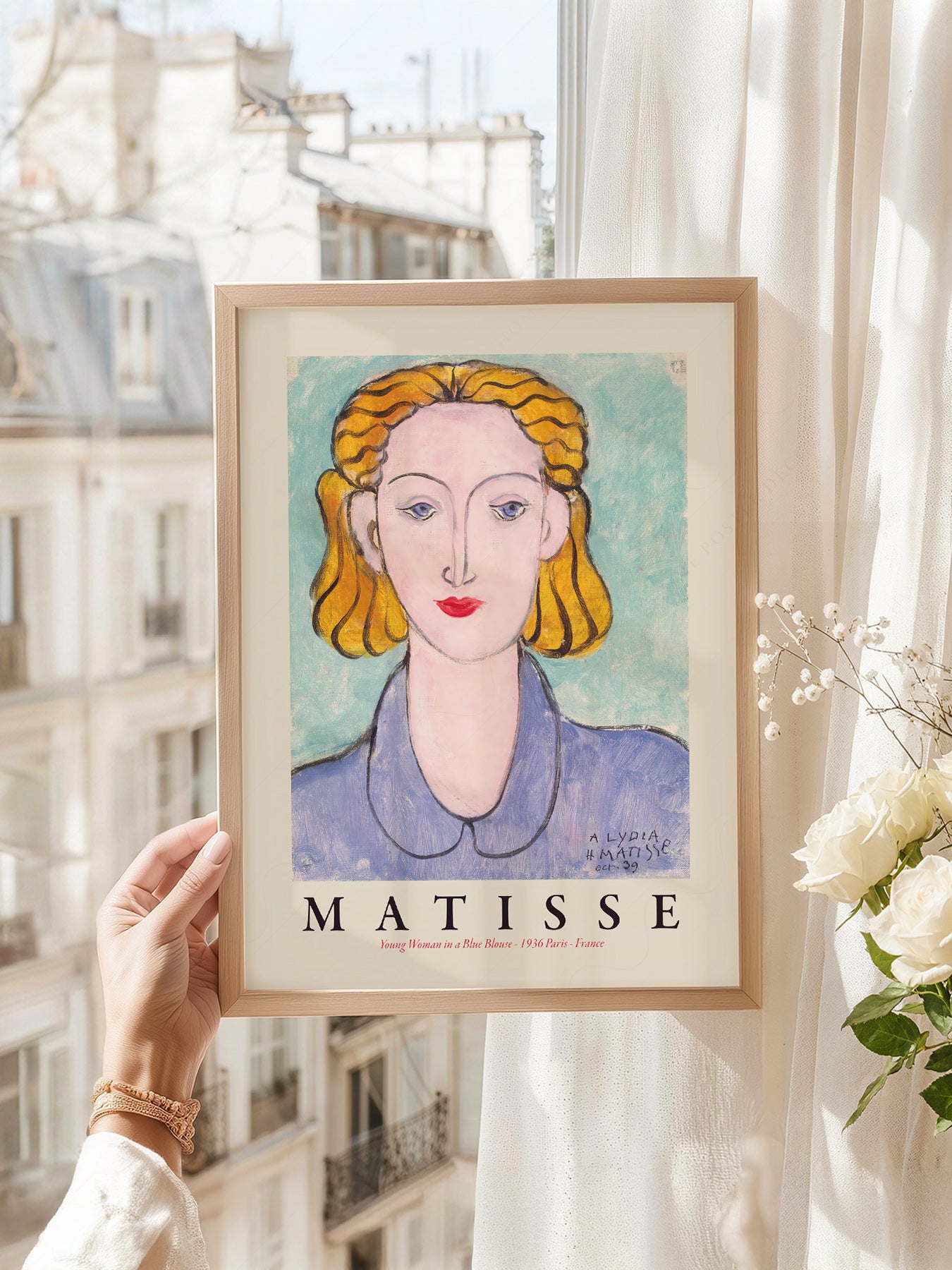 Henri Matisse Young Woman in a Blue Blouse Art Print – Modern Portrait Poster