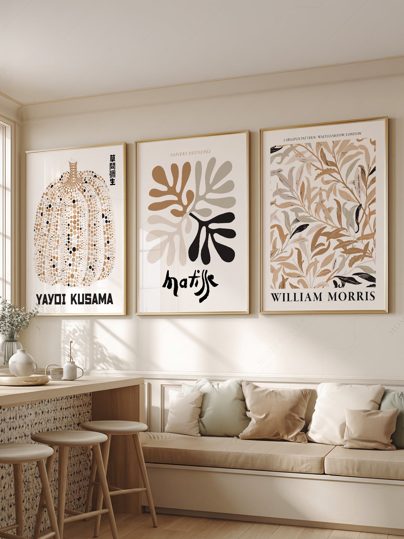 Matisse Kusama Morris Gallery Wall Set of 3 – Neutral – fine art print wall decor