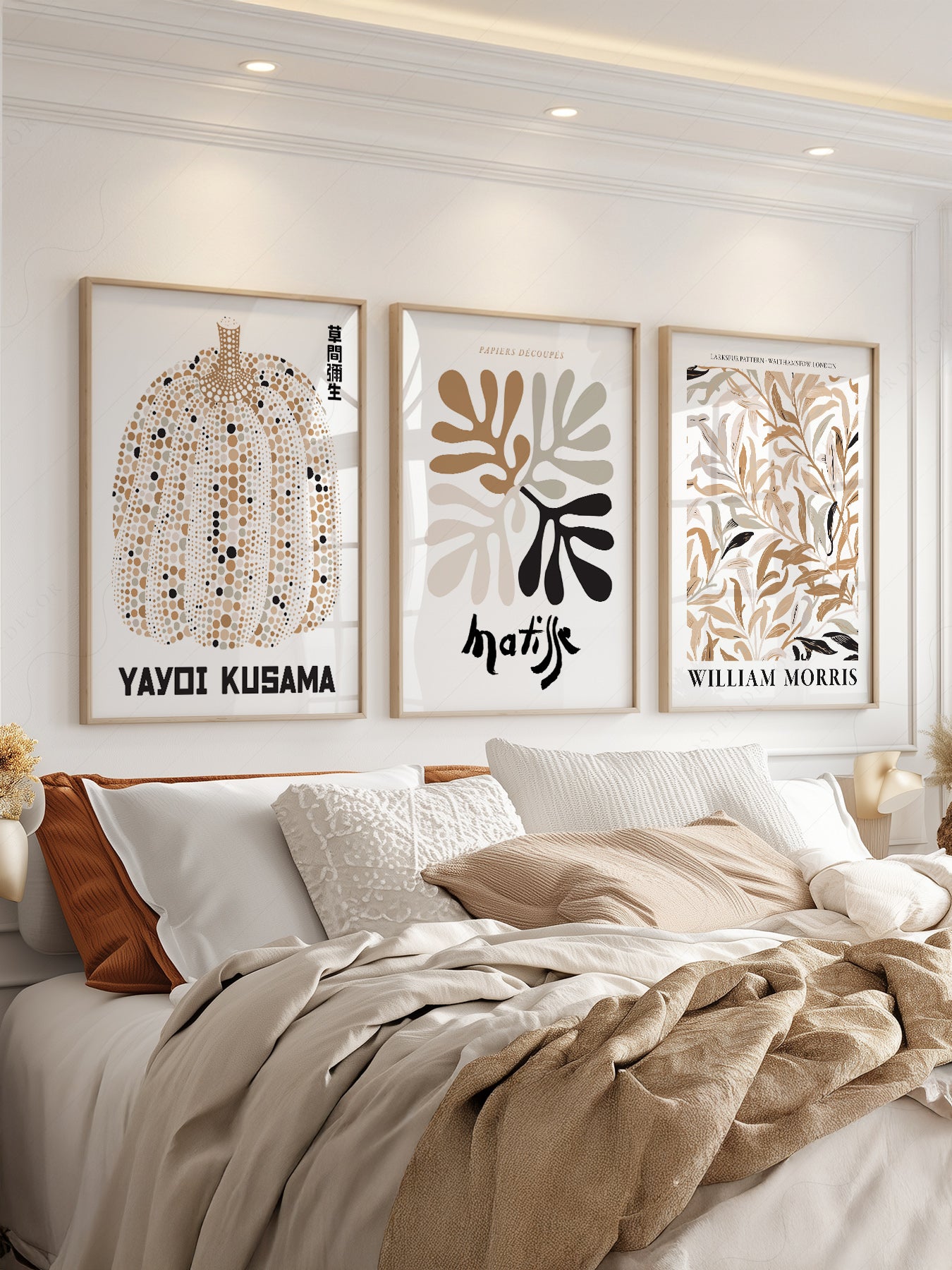 Matisse Kusama Morris Gallery Wall Set of 3 – Neutral – museum quality art print