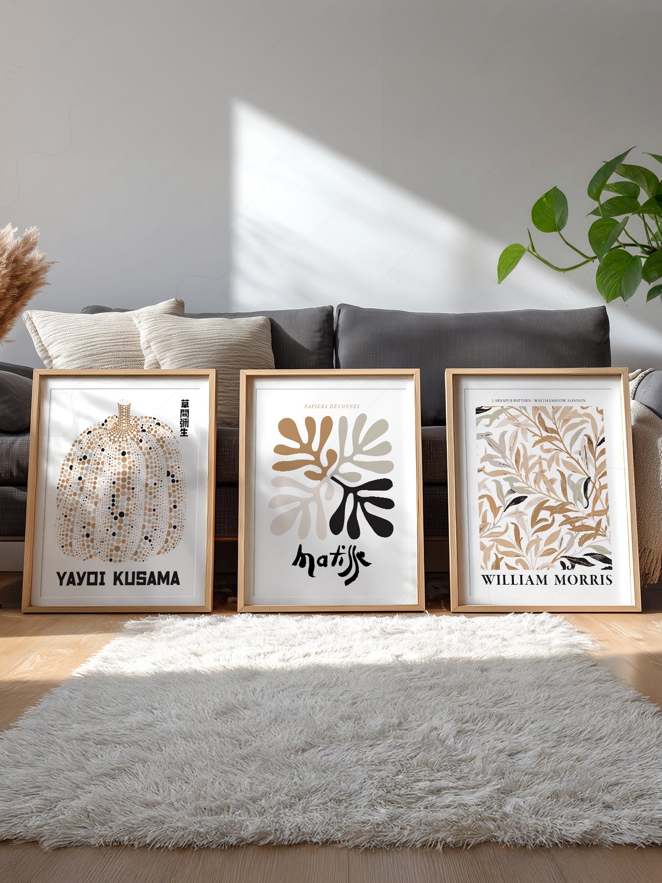 Matisse Kusama Morris Gallery Wall Set of 3 – Neutral – gallery wall art poster