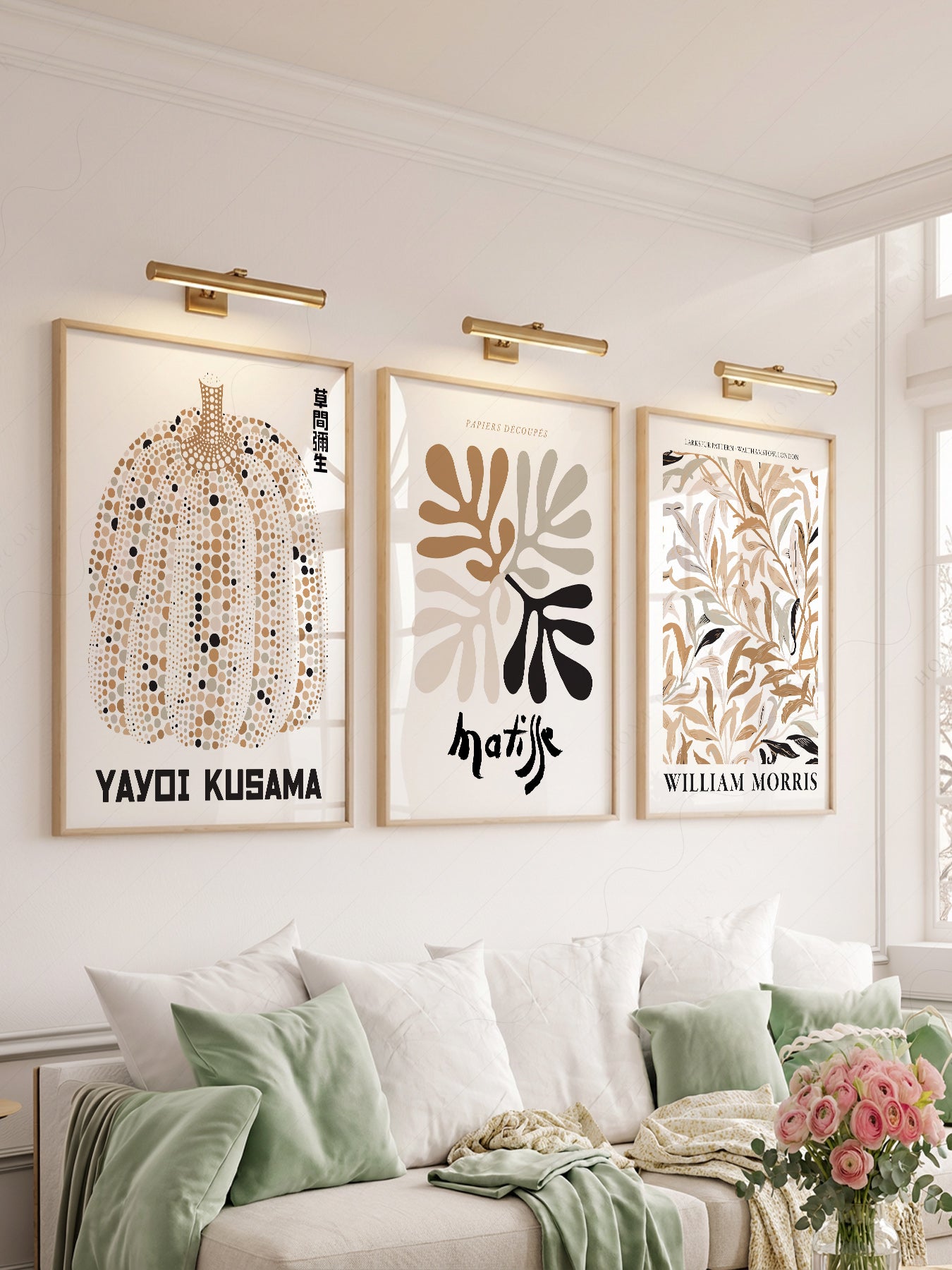 Matisse Kusama Morris Gallery Wall Set of 3 – Neutral – archival paper art print