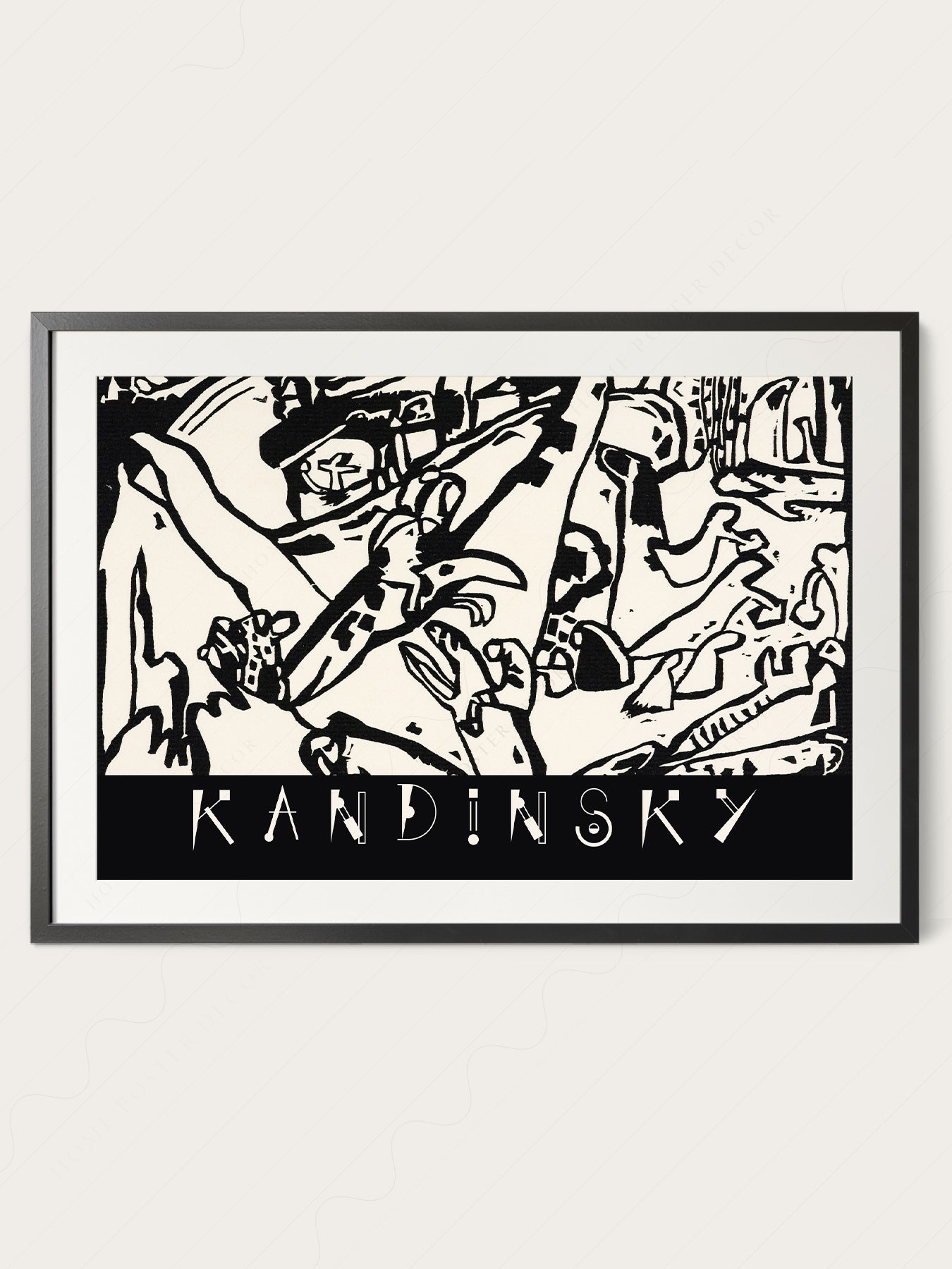 Gallery wall featuring Wassily Kandinsky Abstract Woodcut fine art print