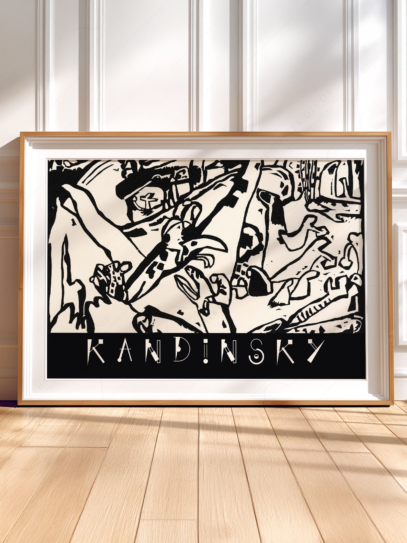 Wassily Kandinsky wall art in a cozy home study or reading room