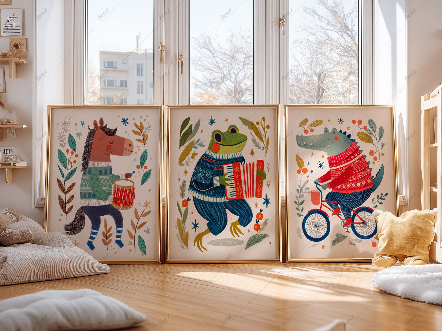 Set of Three Animal Nursery Prints – Charming Wall Decor for Nursery