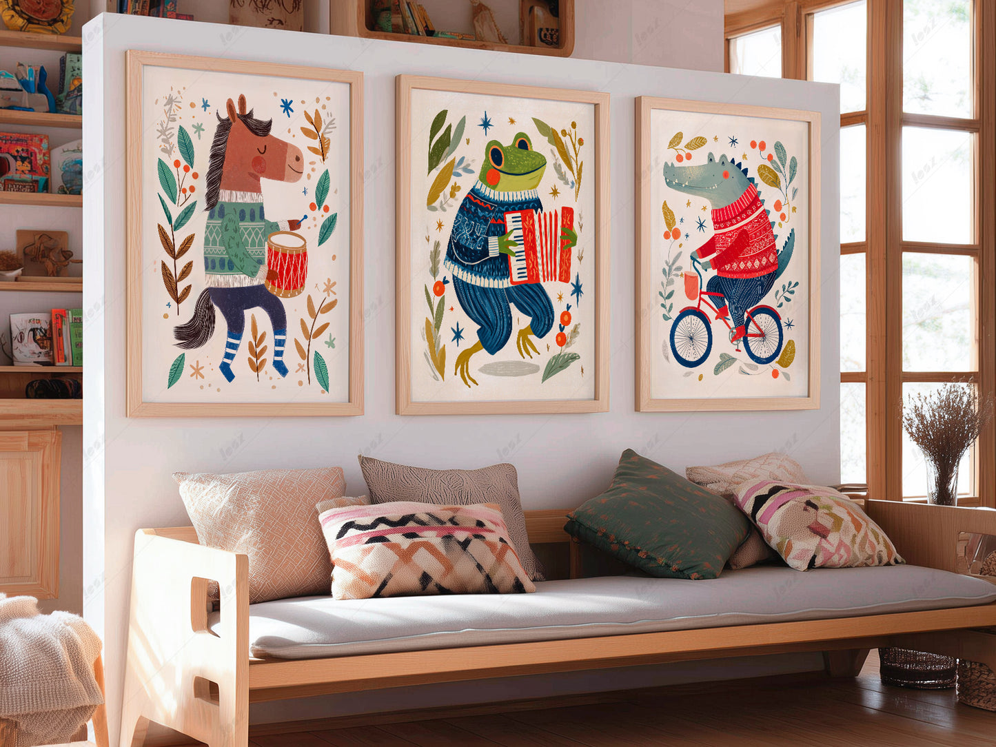 Set of Three Animal Nursery Prints – Charming Wall Decor for Nursery