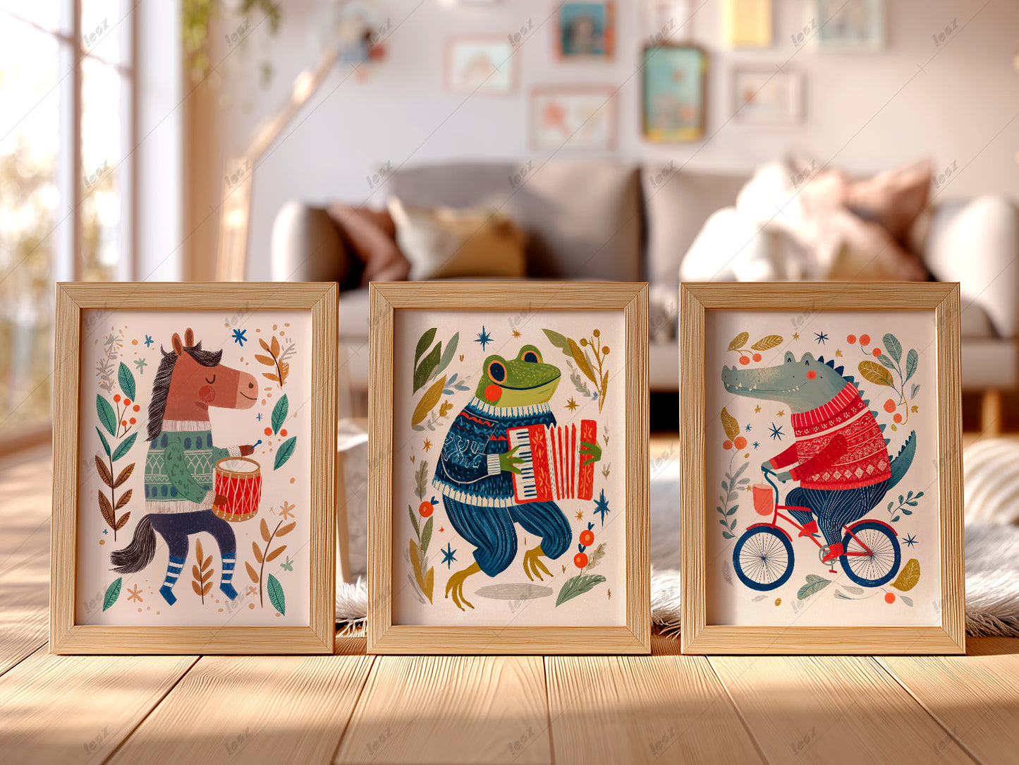 Set of Three Animal Nursery Prints – Charming Wall Decor for Nursery