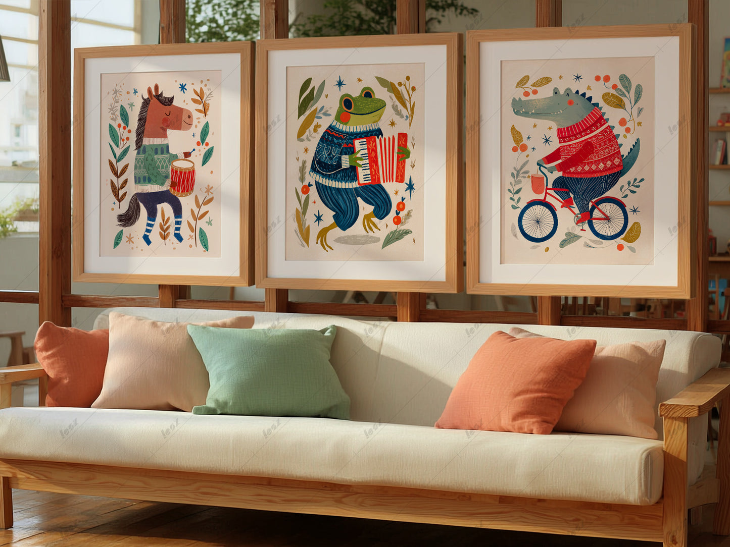 Set of Three Animal Nursery Prints – Charming Wall Decor for Nursery