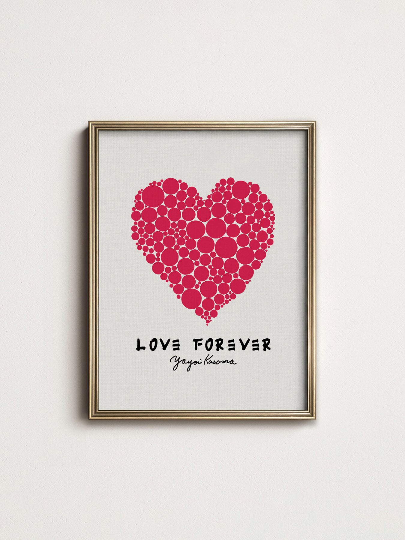 Yayoi Kusama Love Forever Art Print – Red Heart Polka – exhibition poster wall art
