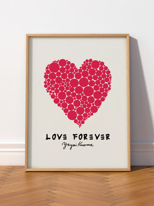 Yayoi Kusama Love Forever Art Print – Red Heart Polka – fine art print wall decor
