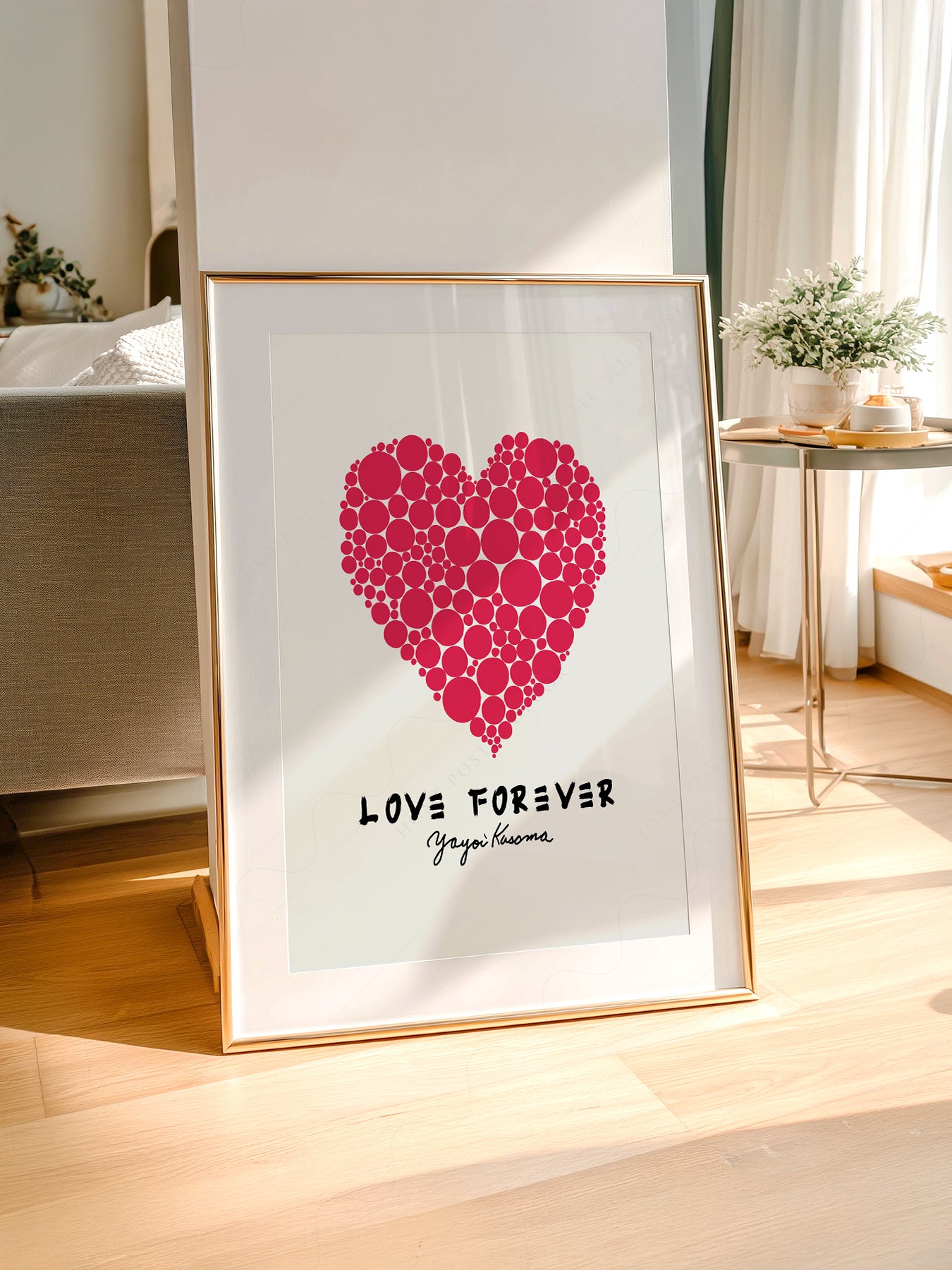 Yayoi Kusama Love Forever Art Print – Red Heart Polka – museum quality art print
