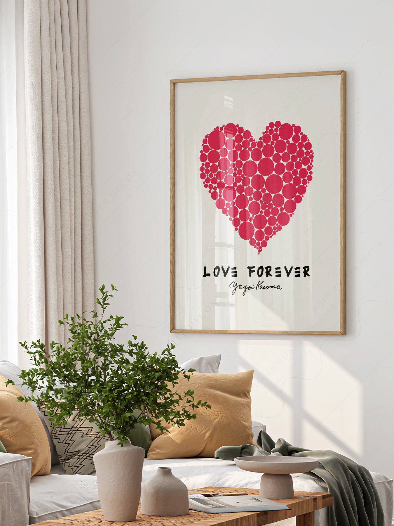 Yayoi Kusama Love Forever Art Print – Red Heart Polka – archival paper art print