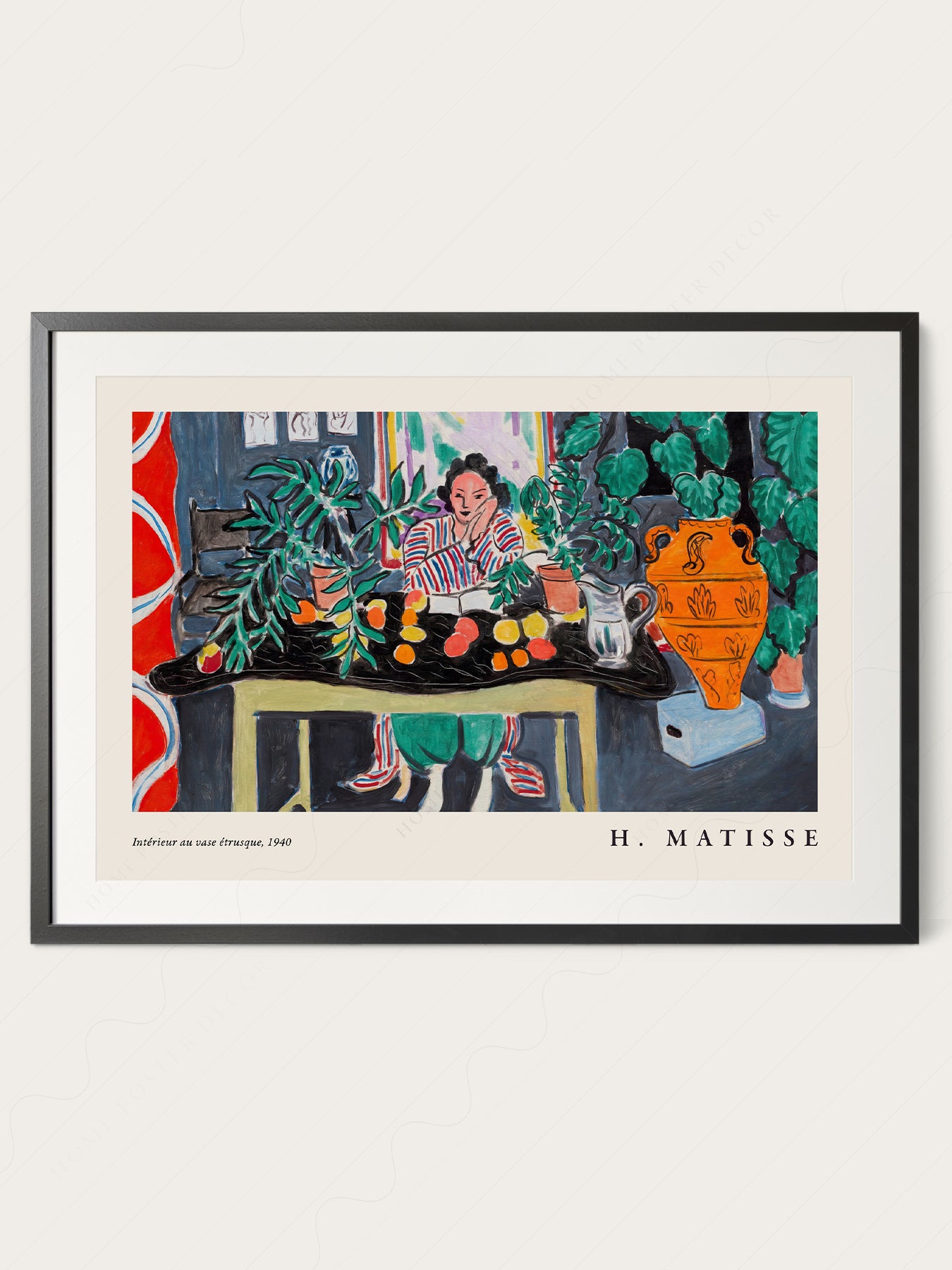 Gallery wall featuring Henri Matisse Interior with Etruscan fine art print