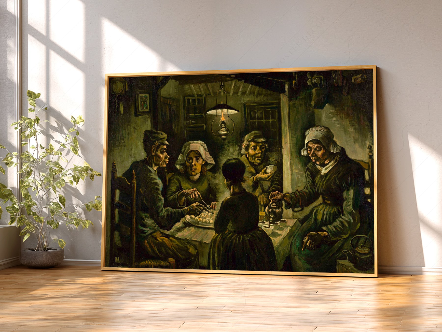 Gallery wall featuring Vincent van Gogh The Potato Eaters fine art print