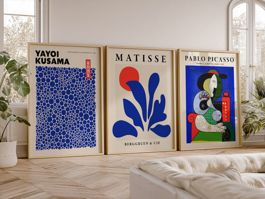 Set of 3 Prints, Henri Matisse, Yayoi Kusama, Pablo Picasso
