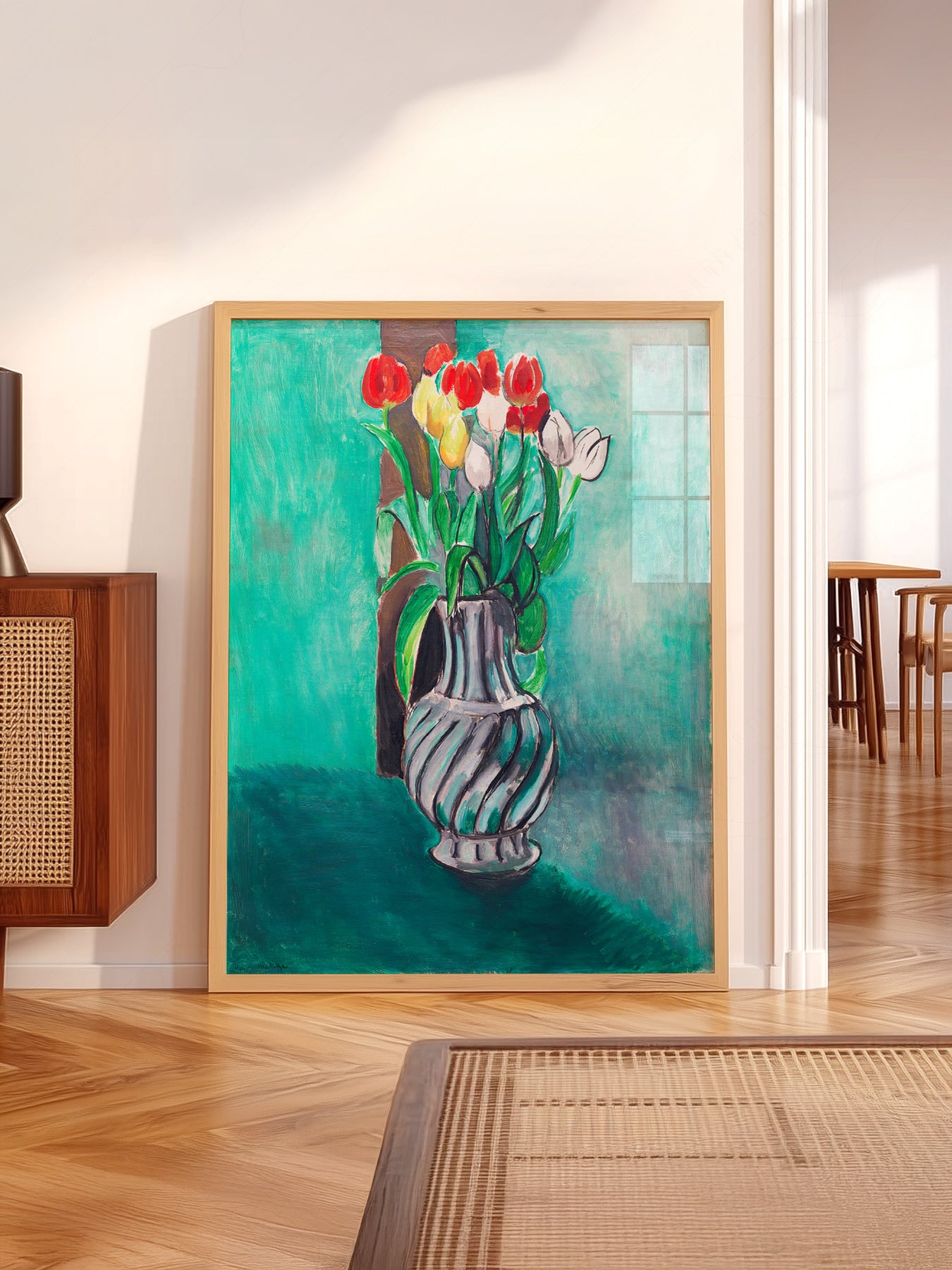 Henri Matisse wall art in a cozy home study or reading room