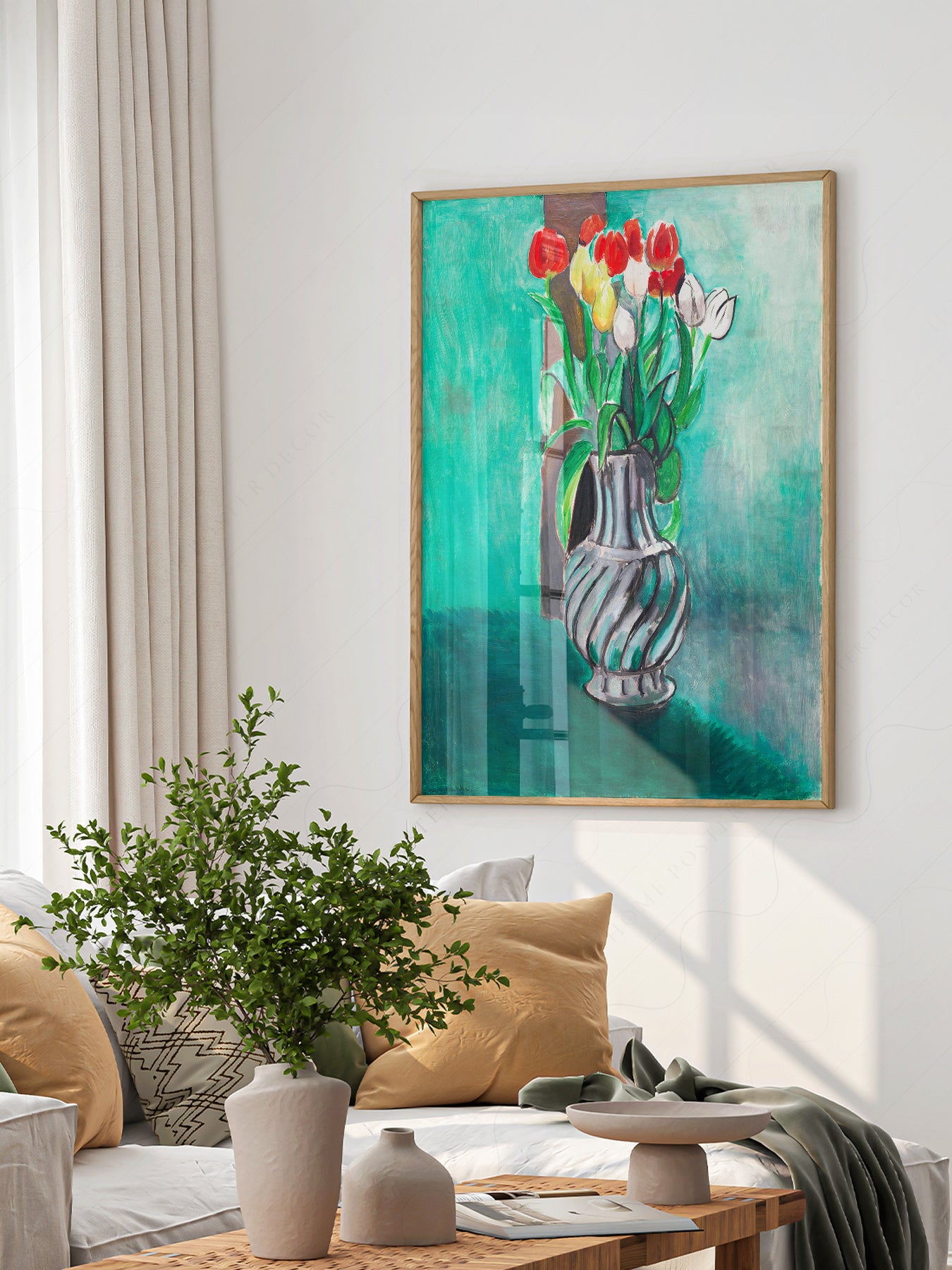Close-up of Henri Matisse Tulips in Vase archival print on Premium Matte Paper