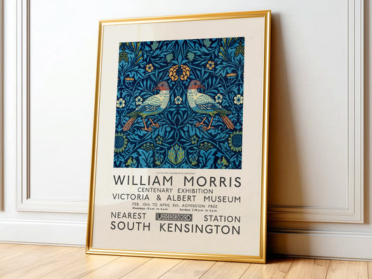 William Morris, Bird Poster, Victoria and Albert Museum Exhibition