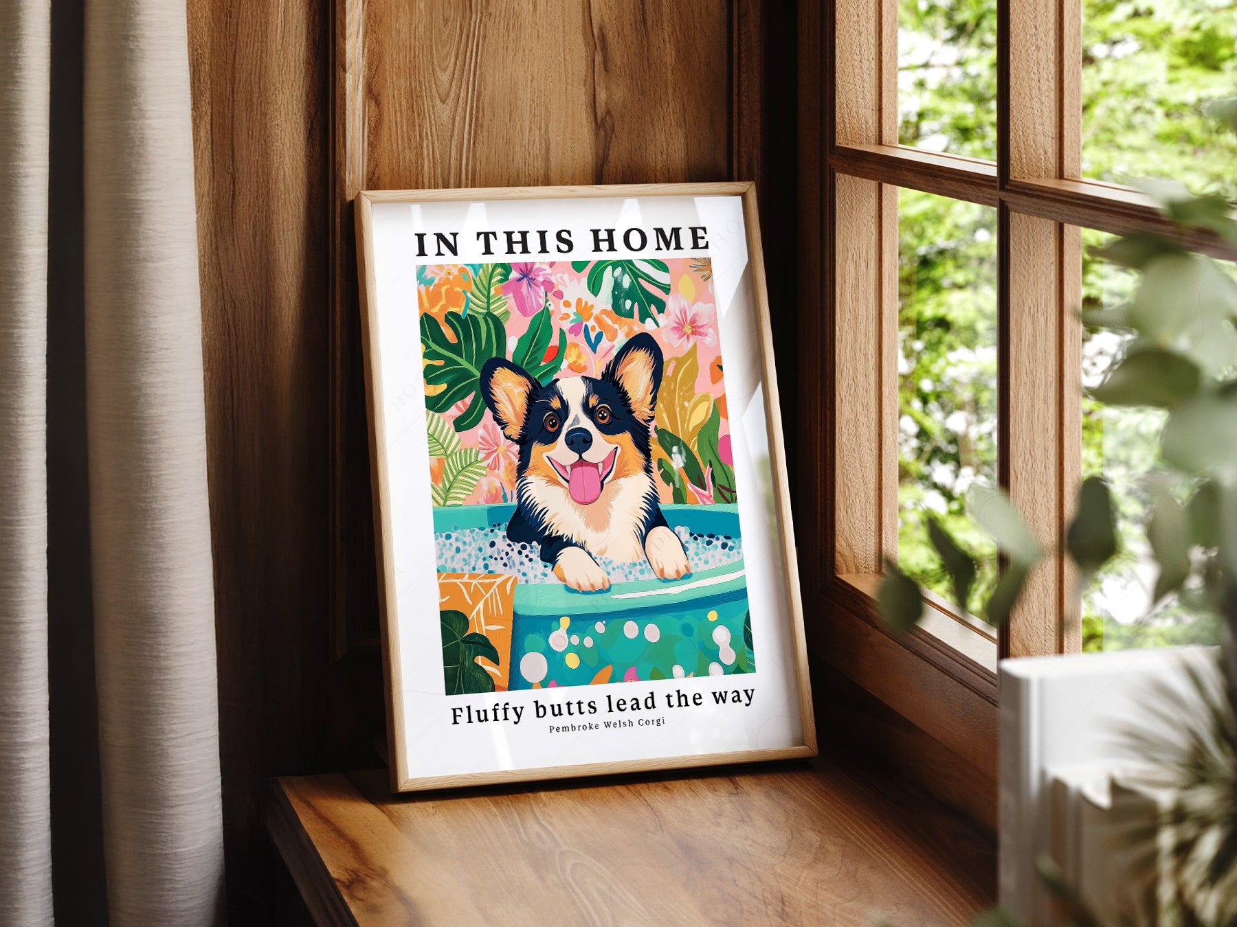 Gallery wall featuring Pembroke Welsh Corgi fine art print