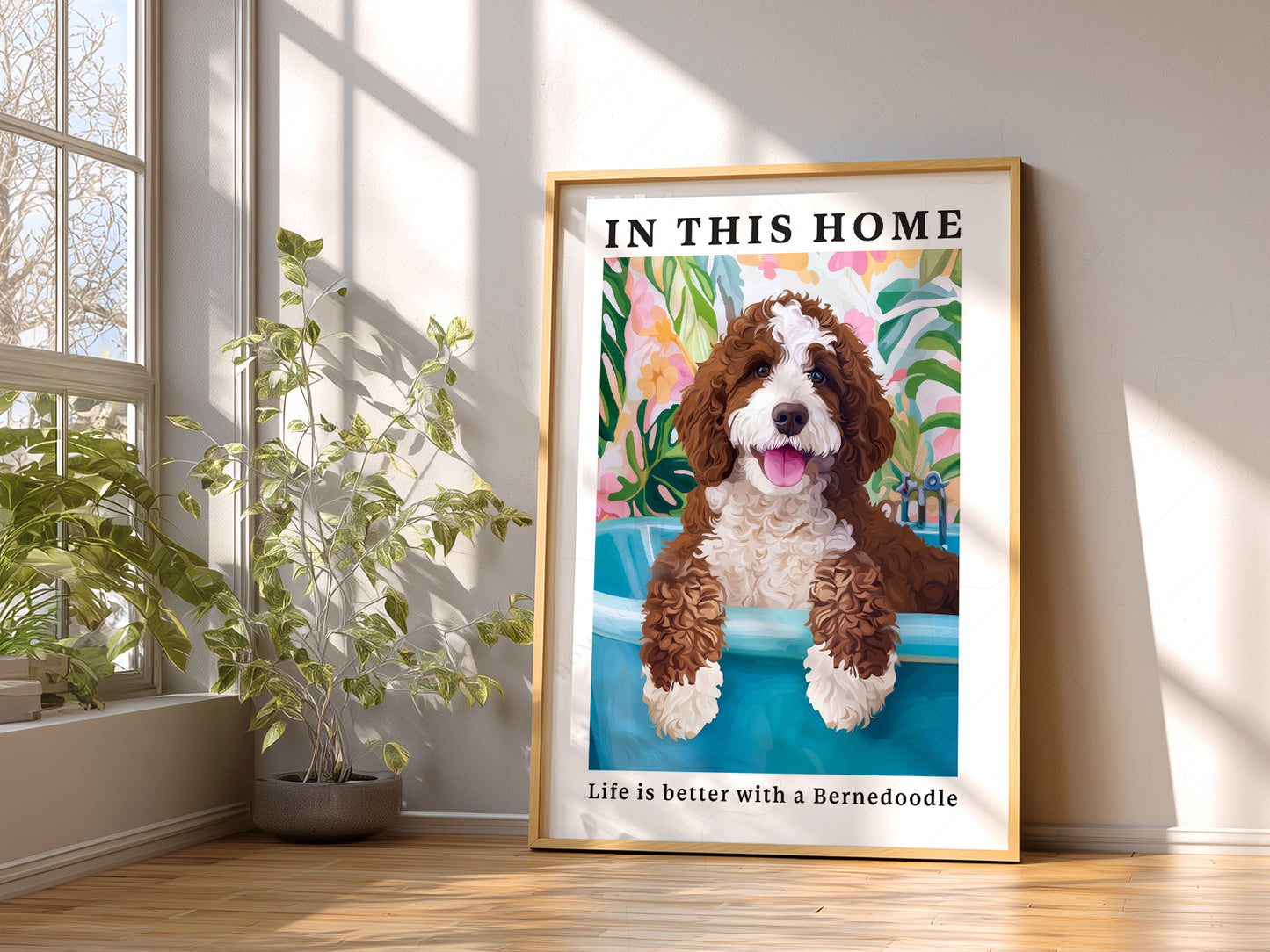 Close-up of Bernedoodle Dog archival print on Premium Matte Paper