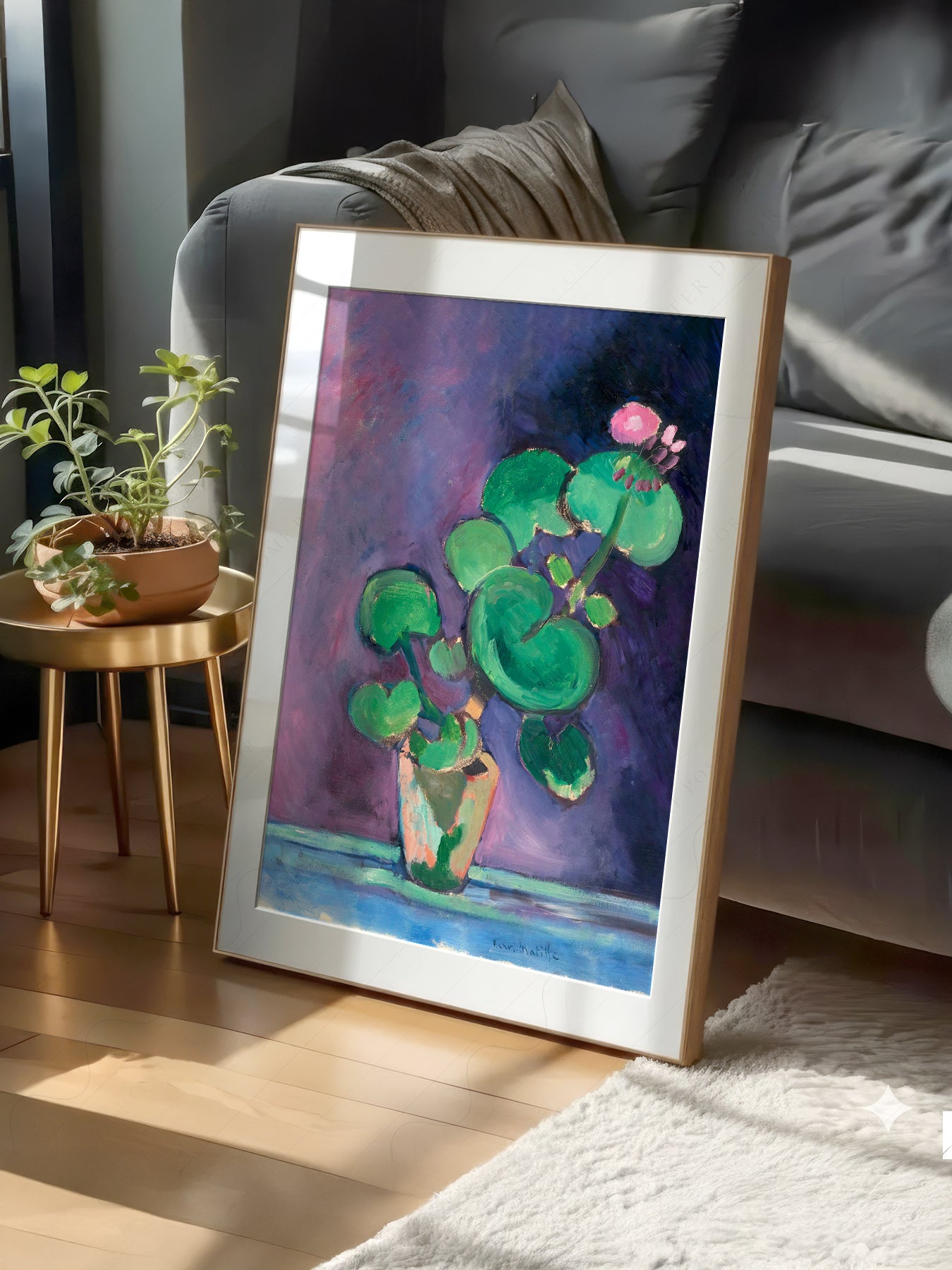 Henri Matisse Geraniums in Vase print on 100% Cotton Matte Paper – texture detail